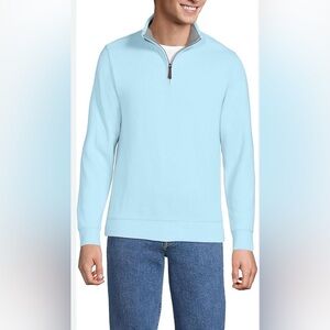 Lands’ End Men's Bedford Rib Half Zip Mock Pullover Small